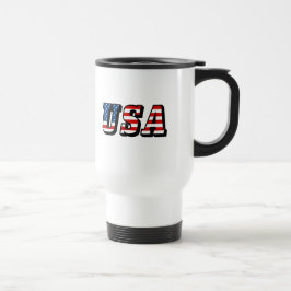Térmica EUA Flag Text 15 Oz Stainless Steel Caneca de viag