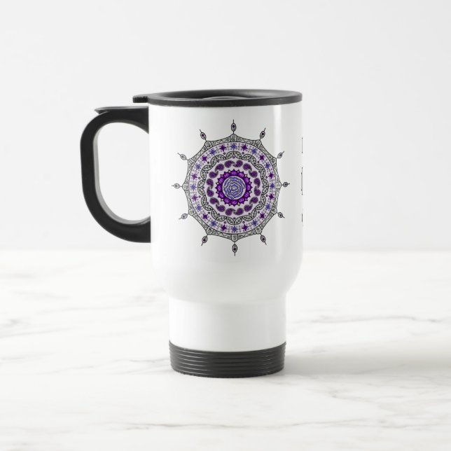 Térmica Fantasia de Mehndi em Caneca de Prata (Esquerda)