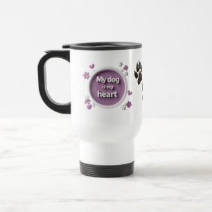 Térmica Floral Roxo - Meu Cachorro É Minha Caneca de viage