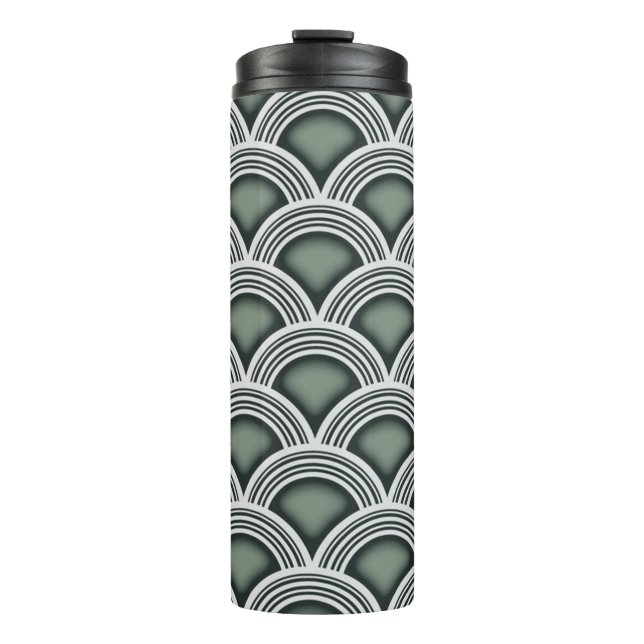 Térmica Garrafa de Água com Círculos Concêntricos Art Deco (Frente)