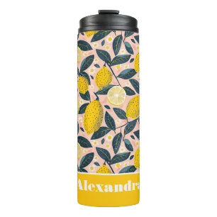 Térmica Garrafa de Água com Padrão de Limão Personalizado 