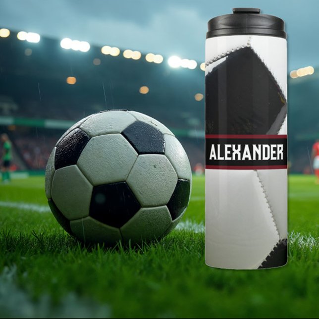 Térmica Garrafa de Água de Futebol Personalizada Com Nome (Criador carregado)