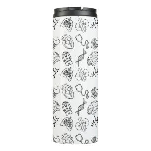 Térmica Garrafa de Água Ícones Médicos Minimalistas Estéti