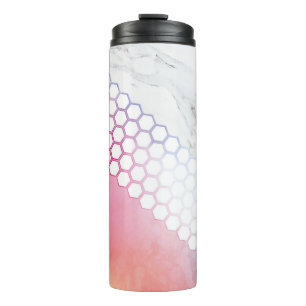 Térmica Garrafa de Aquarela Geo Marble Personalizada