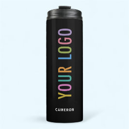 Térmica Garrafa de Bebida Preta 355 ml Logo Personalizado 