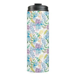 Térmica Garrafa rosa de jardim azul