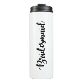 Térmica Garrafa Tumbler para Dama de Honor Fonte Script