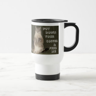 Térmica Gato "COLOQUE SEU CAFÉ E ME ALIMENTE" Caneca de vi