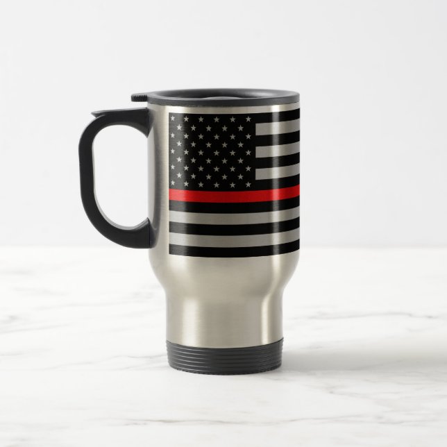 Térmica Linha vermelha fina caneca da bandeira do bombeiro (Esquerda)