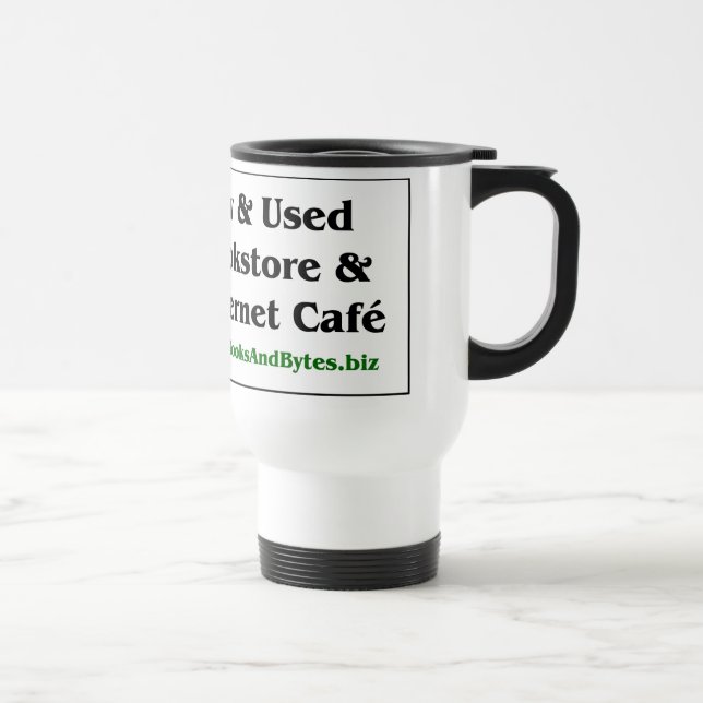 Térmica Livros e bytes caneca de viagem, branca (Direita)