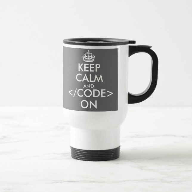 Térmica Mantenha a calma e continue programando caneca par (Direita)