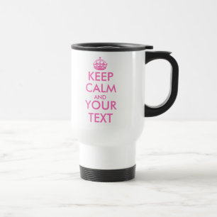 Térmica Mantenha calma personalizada e sua caneca de viage