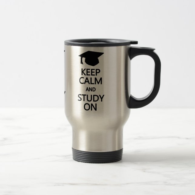 Térmica Manter Calmo e Estudo na caneca - escolha estilo,  (Direita)