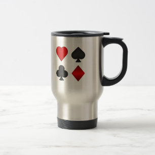 Térmica Naipe de Cartas de Poker: Caneca de Viagem: Black