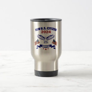 Térmica Novo CIDADÃO DOS EUA Águia & Bandeiras 2024 Caneca