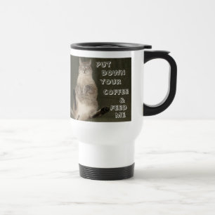 Térmica O gato "COLOCOU SEU CAFÉ & ALIMENTOU-ME" a caneca