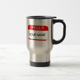 Térmica Olá! meu nome é caneca da viagem ao trabalho