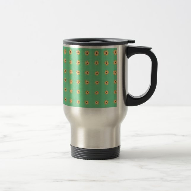 Térmica Padrão de flor de margarida amarela na Caneca de v (Direita)