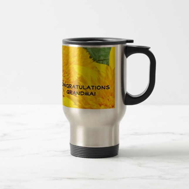 Térmica Parabéns Vovó! Caneca de Café Viagem Flores (Direita)