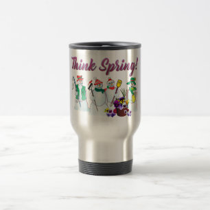 Térmica Pense bonecos de neve do primavera com caneca de