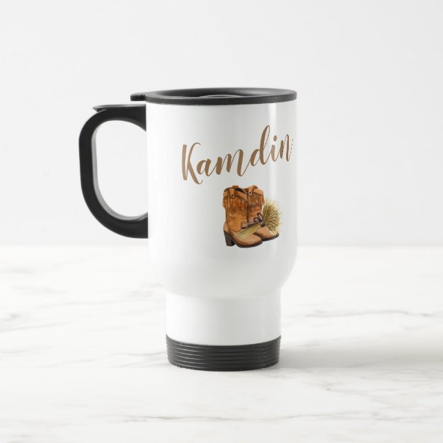 Térmica Personalizada caneca de café de 15 onças País de V (Esquerda)