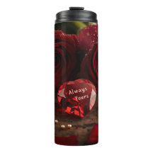 Rosa Vermelha Romântica Garrafa de Água de Viagem 