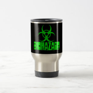 Térmica Símbolo do Biohazard na caneca de café verde