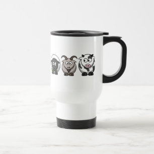 Térmica Uma Ovelha, uma Cabra e uma Vaca Caneca de Viagem/