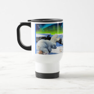 Térmica Ursos Polares Jogando Caneca Fantástica em Neve