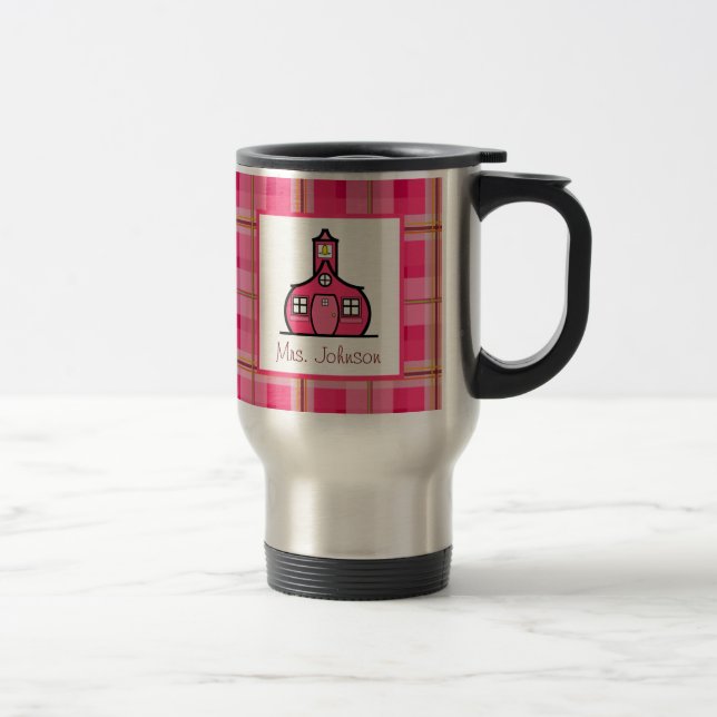 Térmica Xadrez do rosa da escola da caneca do professor (Direita)