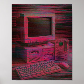 Terminal com Falhas | Poster Vaporwave Techcore