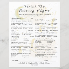 Terminar o jogo de Chá de fraldas Rhyme do Nursery