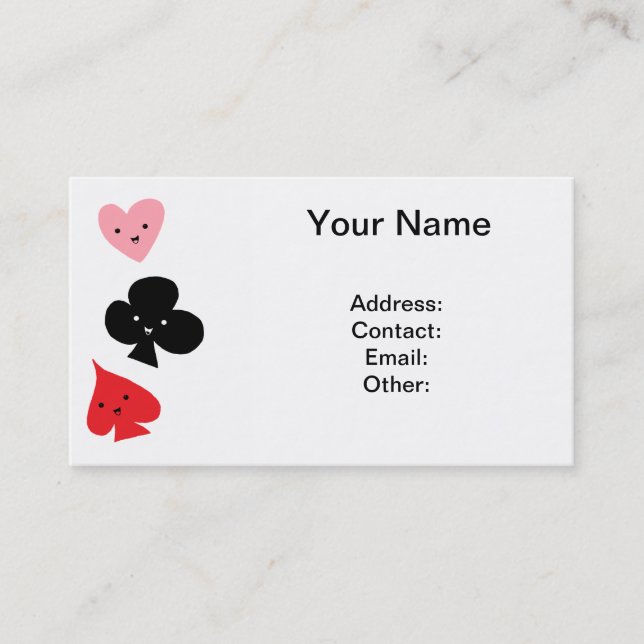 Ternos bonitos do cartão de jogo (Frente)