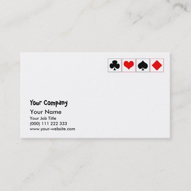 Ternos do cartão de jogo (Frente)