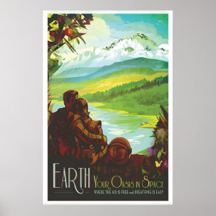 Terra Cartaz de Impressão de Viagem Espacial da NA