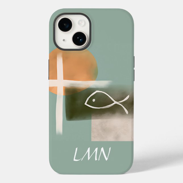 Terra dá tons cruzados e peixe arte minimalista (Verso)