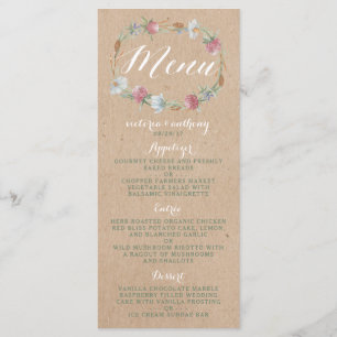 Terra De Flor Selvagem No Menu De Casamento De Kra