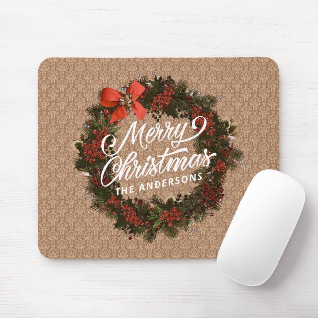 Terra de Natal Personalizada Elegante | Mousepad (Com mouse)