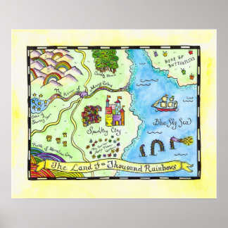 Terra de um Poster de mil arco-íris