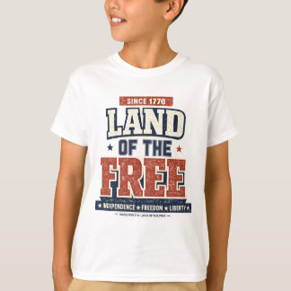 Terra dos Livres 1776 Camiseta Patriótica para Men