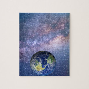 Terra e galáxia - quebra-cabeça da imagem