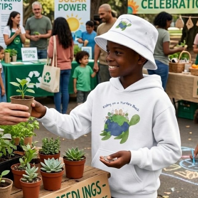 Terra Eco Fofa nas Costas da Tartaruga Presente pa (Criador carregado)