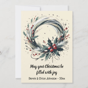 Terra Moderna com Cartão de Natal Holiday Berries