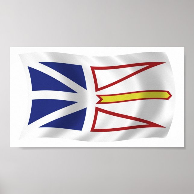 Terra Nova e Labrador Flag Poster Impressão (Frente)