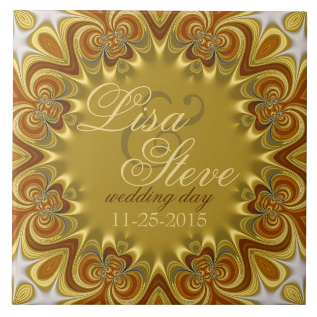 Terra Retro Boêmia Casamento Keepsasasaem Cerâmica (Frente)