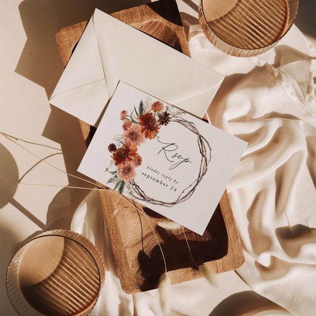 Terra russa e florais de champanhe com RSVP 2 de r (Criador carregado)