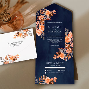 Terra Rustica Terracota Floral Azul Marinho Casame