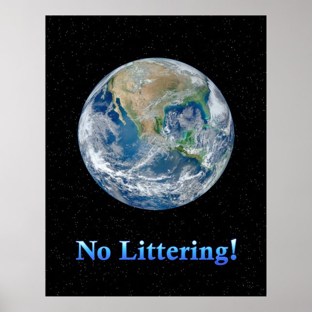 Terra sem littering - Poster redimensionável (Frente)