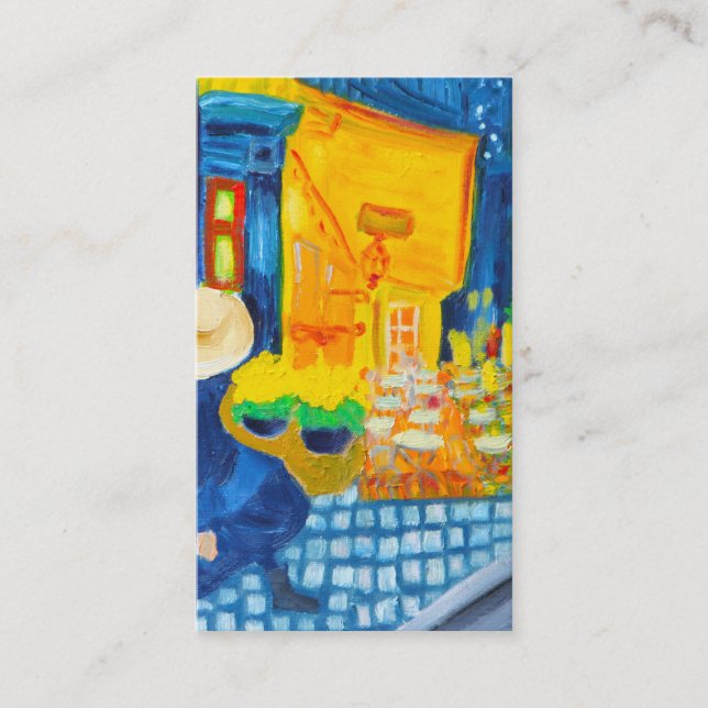 Terraço do café de Van Gogh no cartão de visita da (Frente)