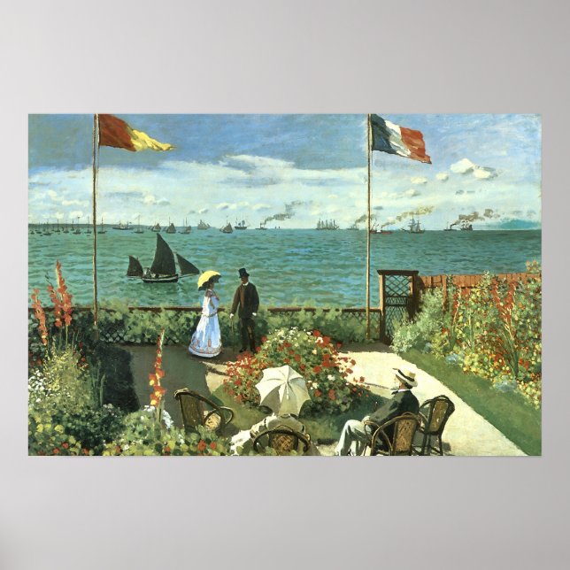 Terraço em St. Adresse, 1867,  Monet Poster (Frente)